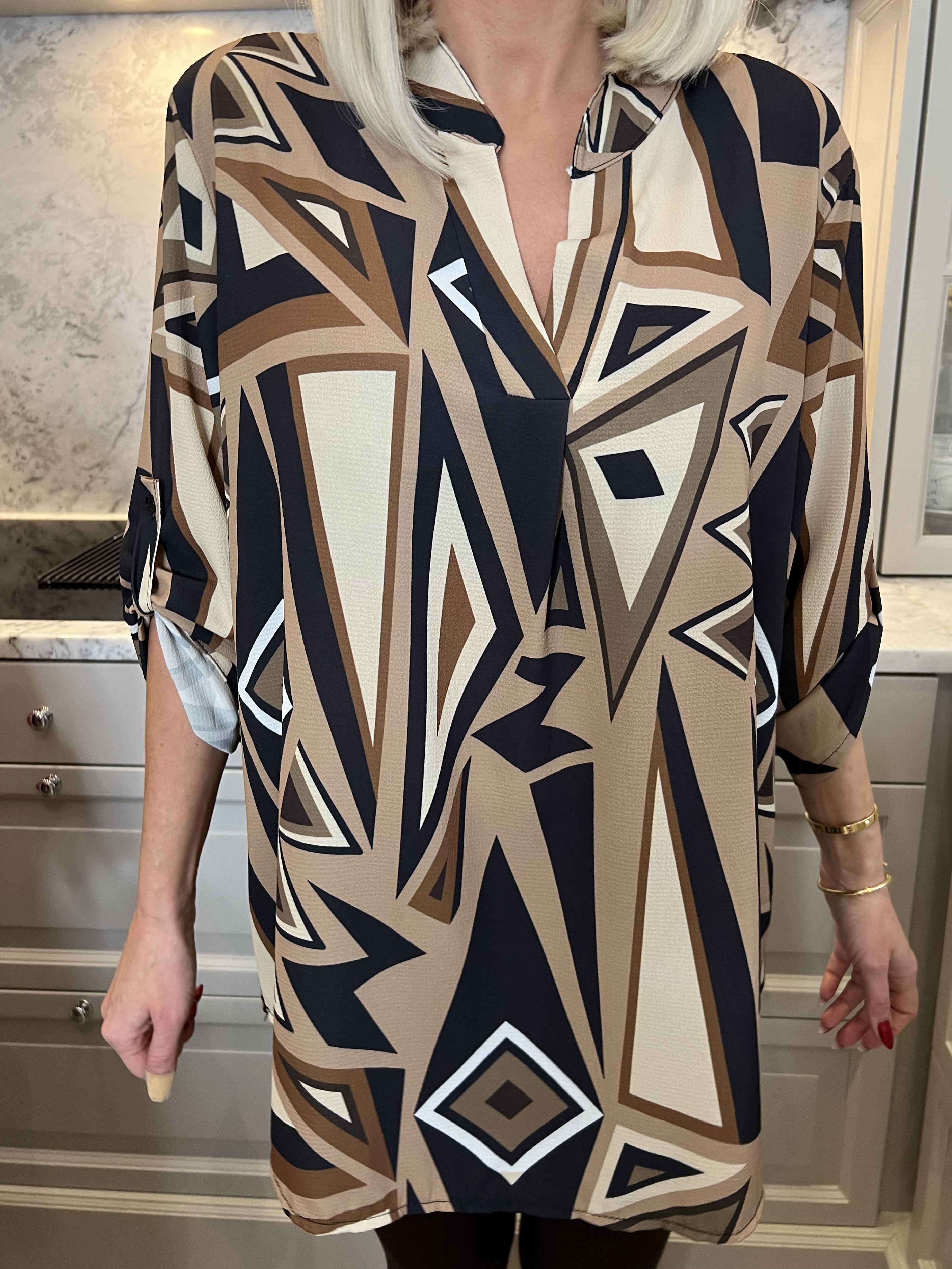 Vanesa Pattern - Mönstrad flerfärgad tunika